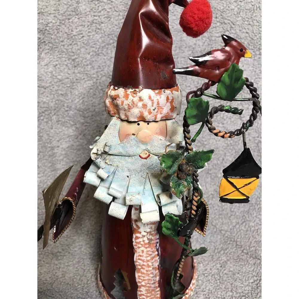 Hand Painted Metal‎ Santa Figurine Christmas Decor 11